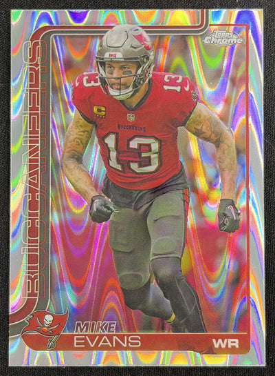 Mike Evans 2025 Topps Chrome RayWave Refractor Buccaneers Sports Trading Card