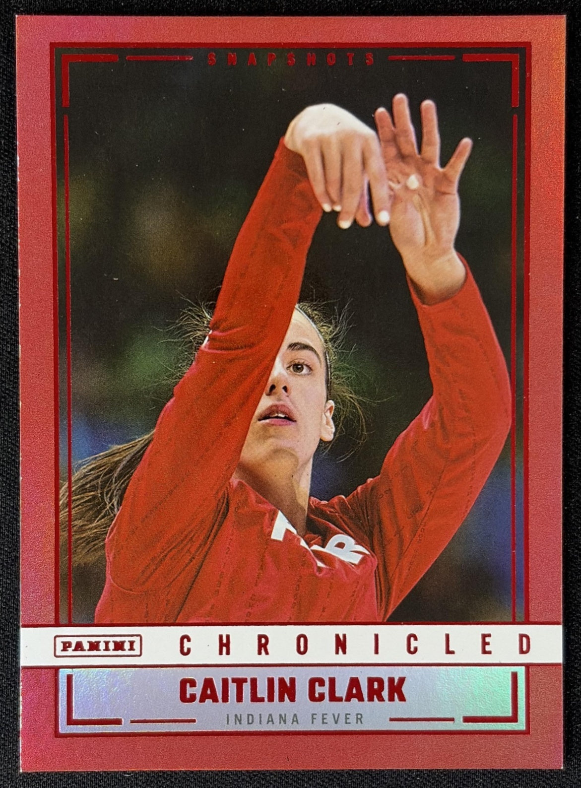 Caitlin Clark 2025 Panini Chronicled Snap Shots Red Holo Fever 94