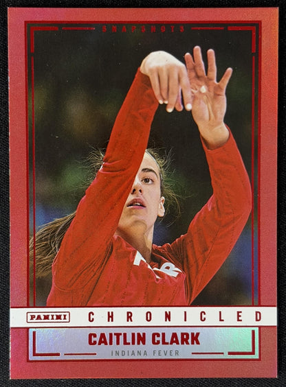 Caitlin Clark 2025 Panini Chronicled Snap Shots Red Holo Fever 94