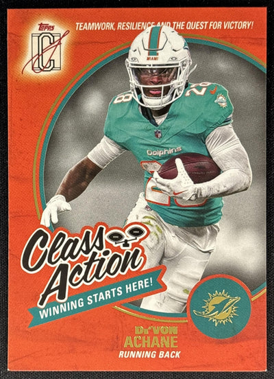 De'Von Achane 2025 Topps Signature Class Action Dolphins Sports Trading Cards