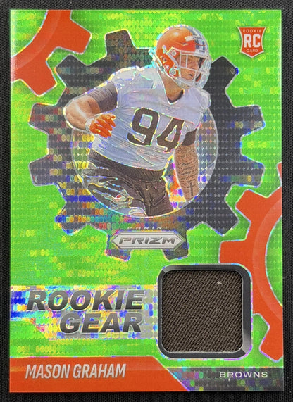 Mason Graham 2025 Panini Prizm Rookie Gear Purple Pulsar Browns