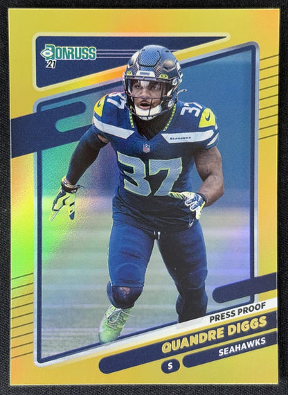 Quandre Diggs 2021 Panini Donruss Press Proof Premium Seahawks Sports Trading Card