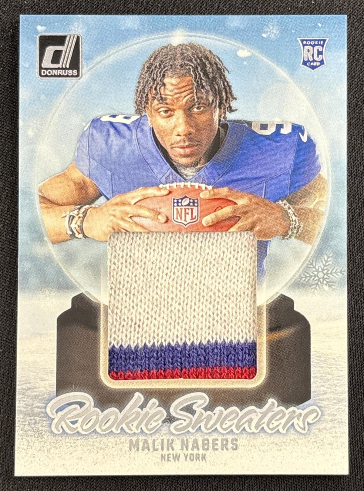 Malik Nabers 2024 Panini Donruss Rookie Holiday Sweater Giants 2 Sports Trading Card