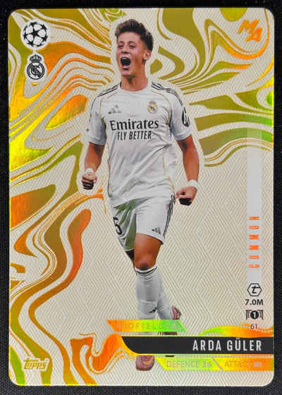 Arda Guler 2025 Match Attax Madness UEFA Champions League Common Real Madrid Sports Trading Cards