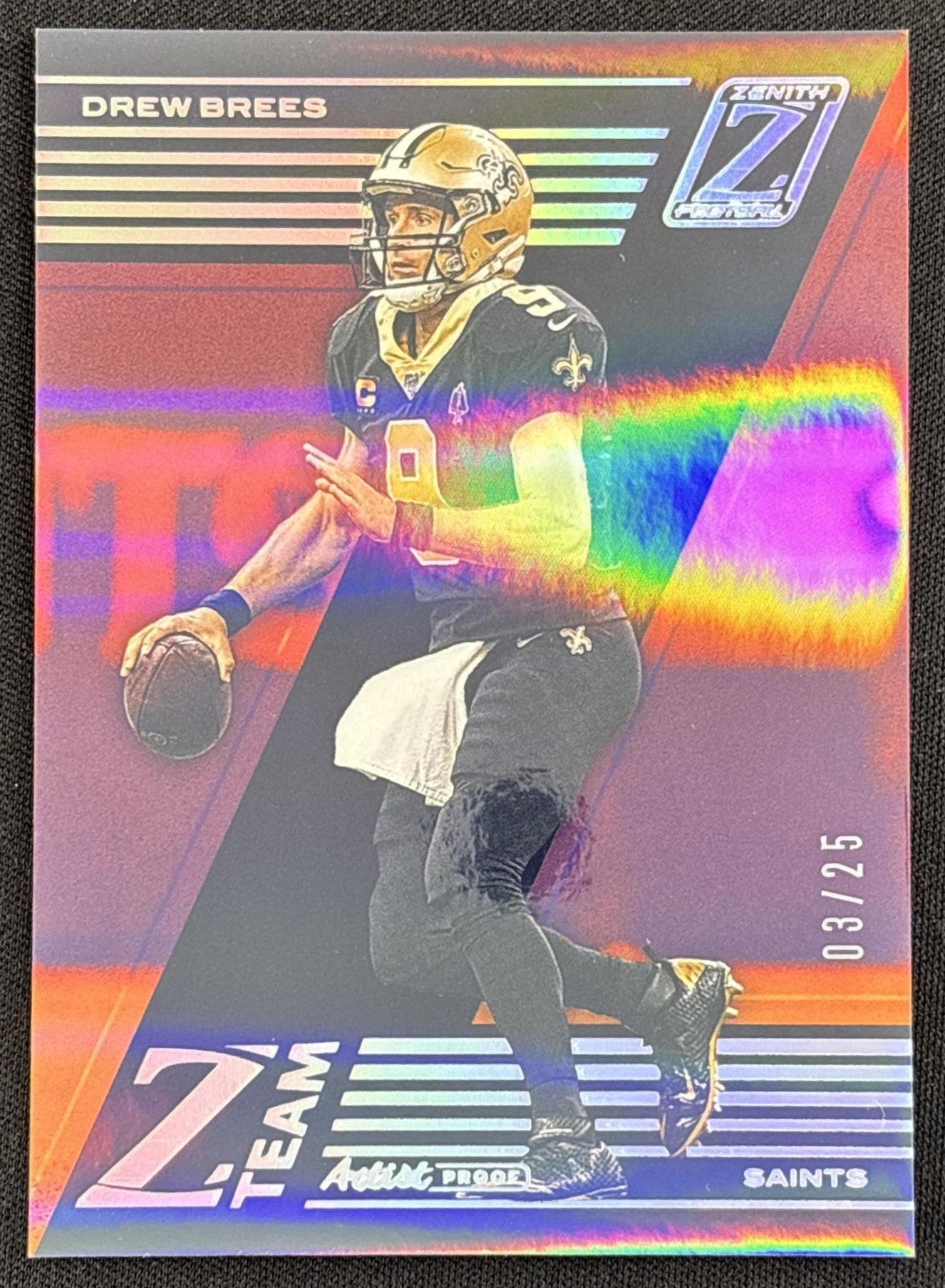 Drew Brees 2020 Panini Zenith Z Team Artist Proof Silver /25 Saints