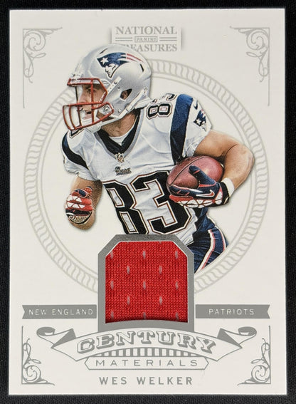 Wes Welker 2012 Panini National Treasures Century Material /99 Patriots front