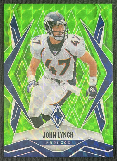 John Lynch 2025 Panini Phoenix Lime Green Pyramids Prizm /285 Broncos