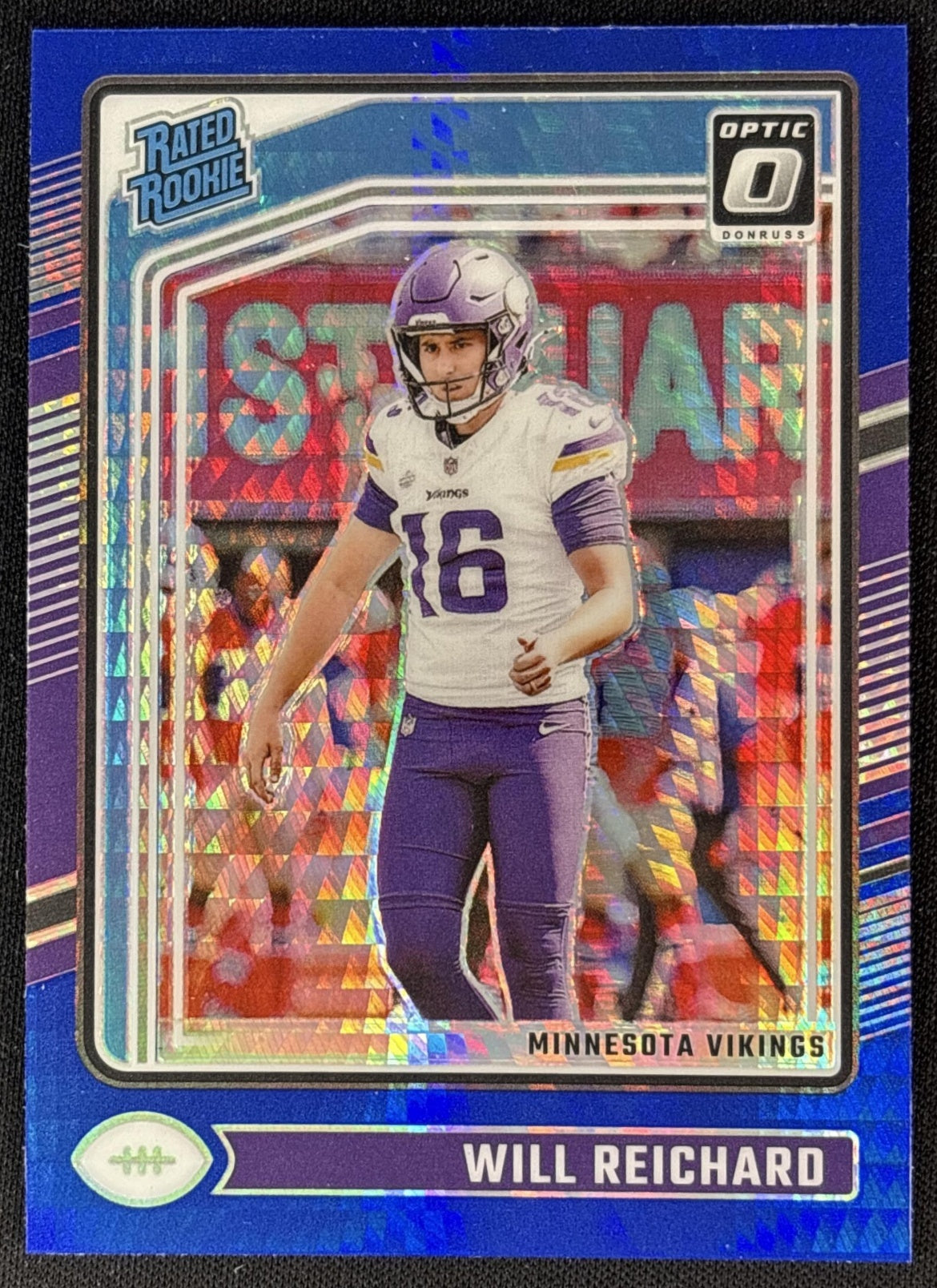 Will Reichard 2024 Panini Donruss Optic Blue Hyper Vikings