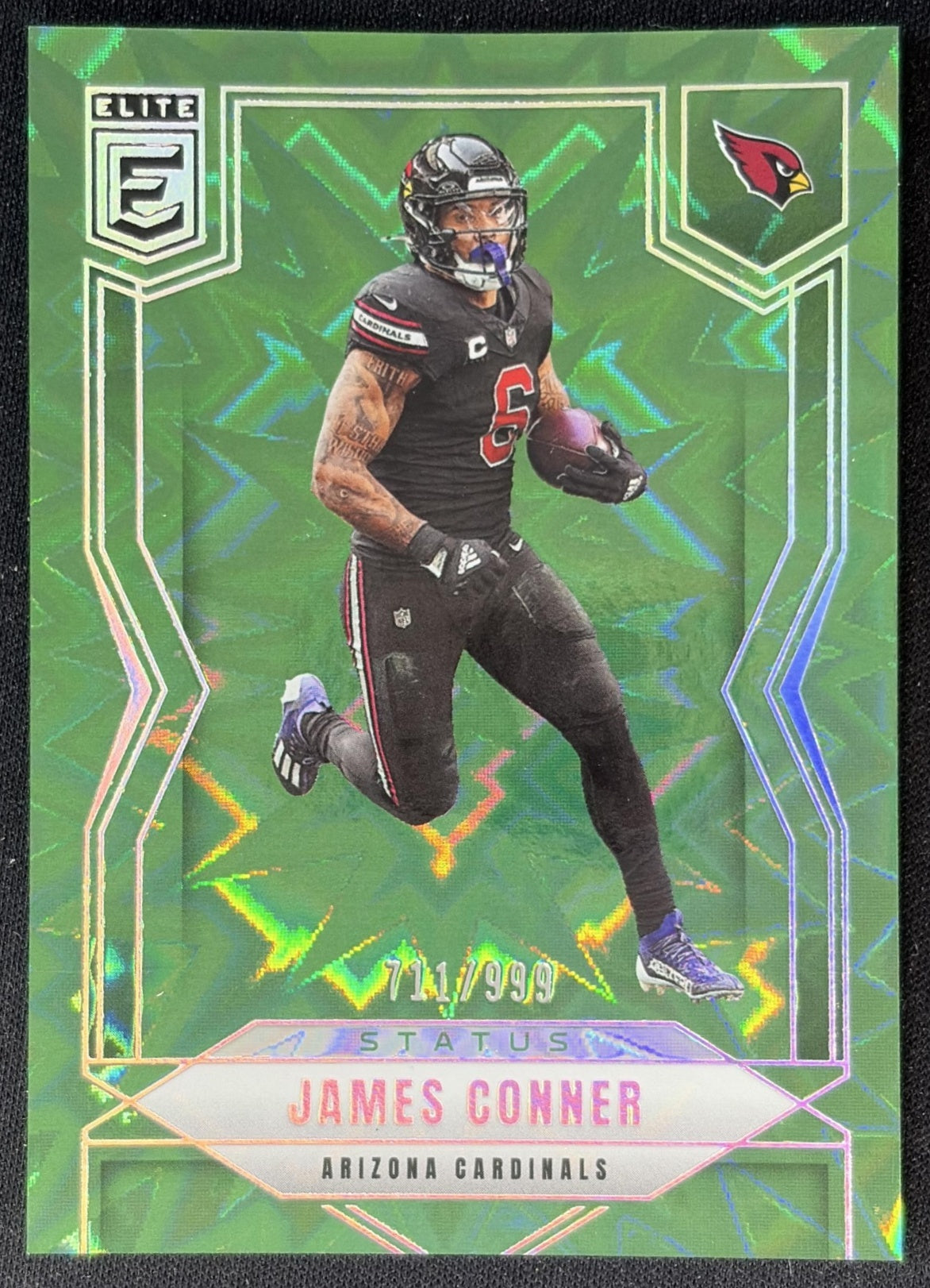 James Conner 2025 Panini Donruss Elite Aspirations Lime Green /999 Cardinals front