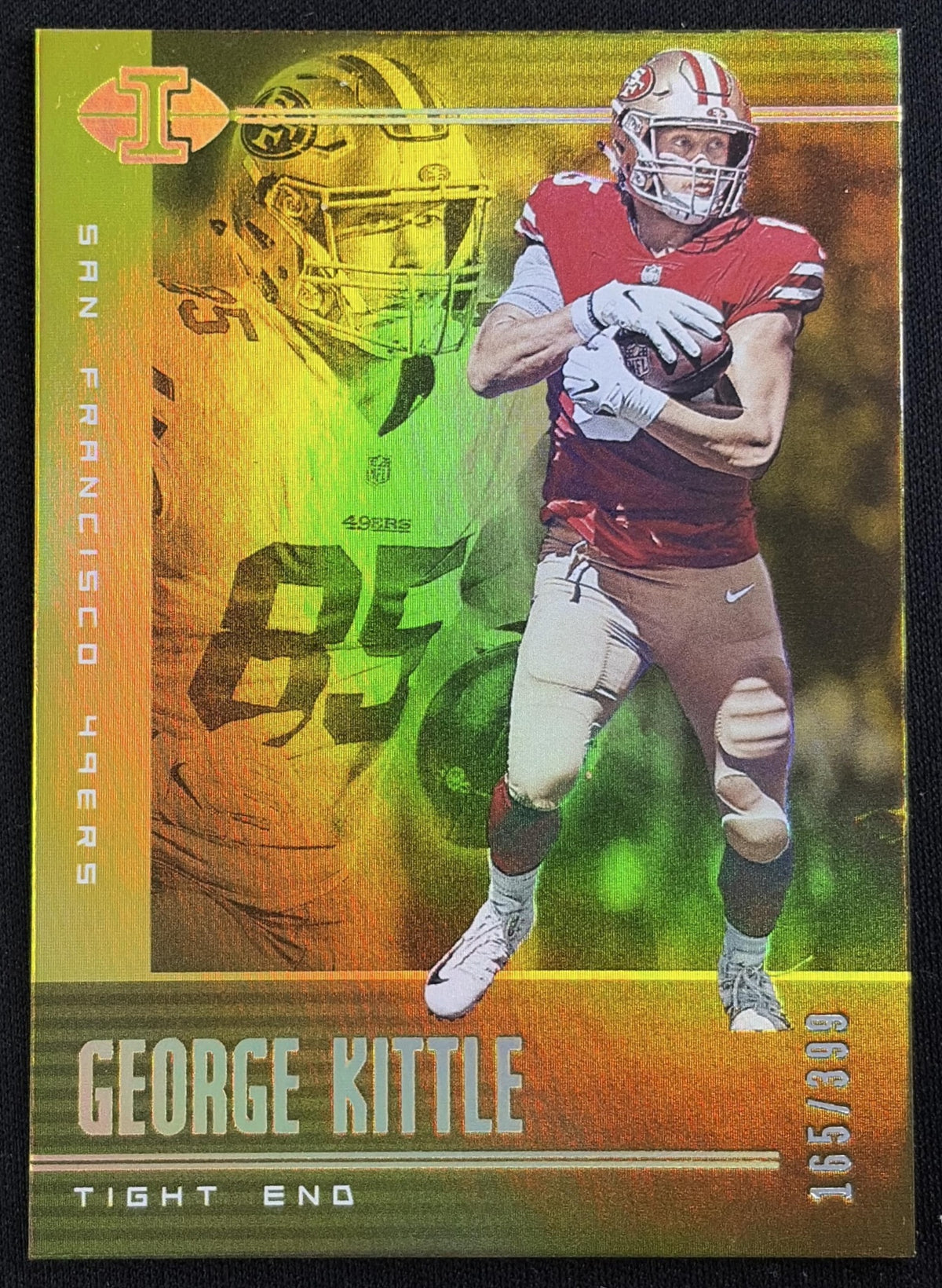 George Kittle 2019 Panini Illusions Trophy Collection Gold /399 49ers - Front