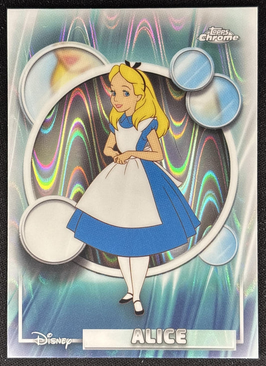 Alice 2026 Topps Chrome Disney Raywave Refractor in Wonderland front