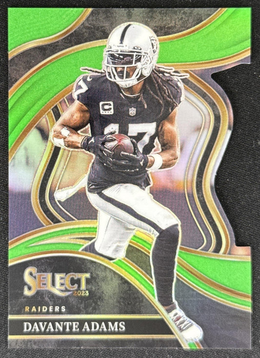 Davante Adams 2023 Panini Select Neon Green Prizms Die Cut /499 Raiders