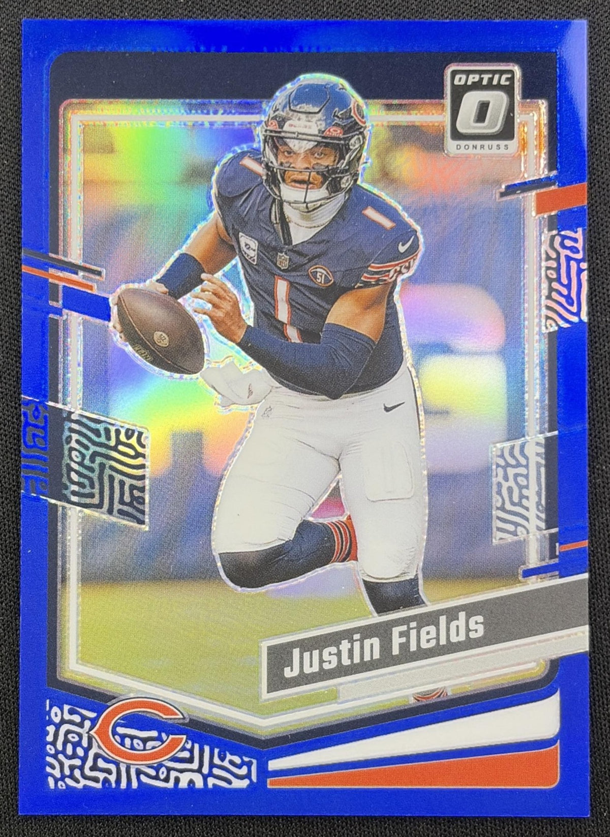 Justin Fields 2023 Panini Donruss Optic Blue Prizm /199 Bears