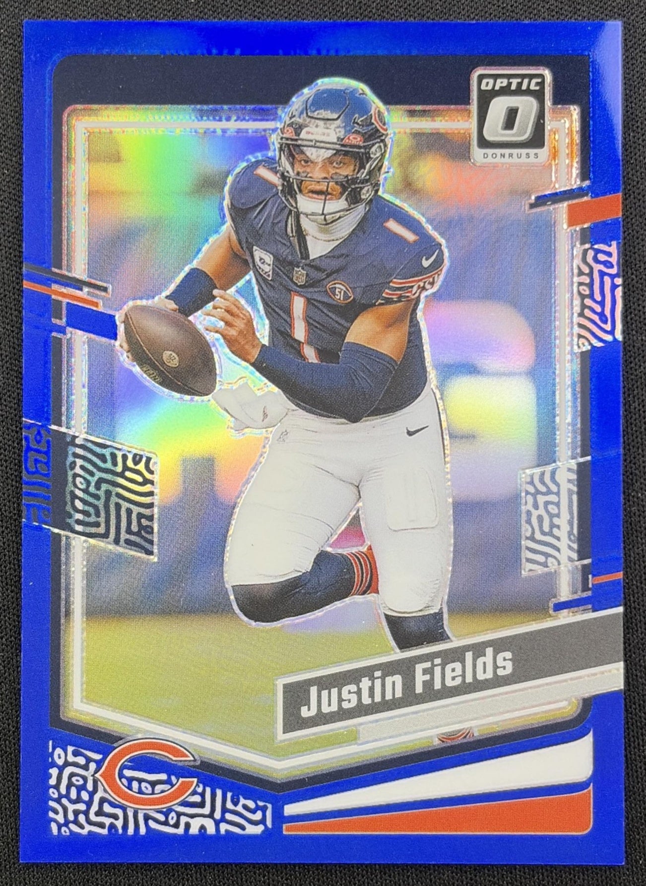 Justin Fields 2023 Panini Donruss Optic Blue Prizm /199 Bears