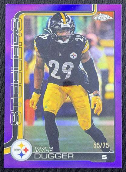 Kyle Dugger 2025 Topps Chrome Purple Refractor /75 Steelers Pittsburgh Steelers