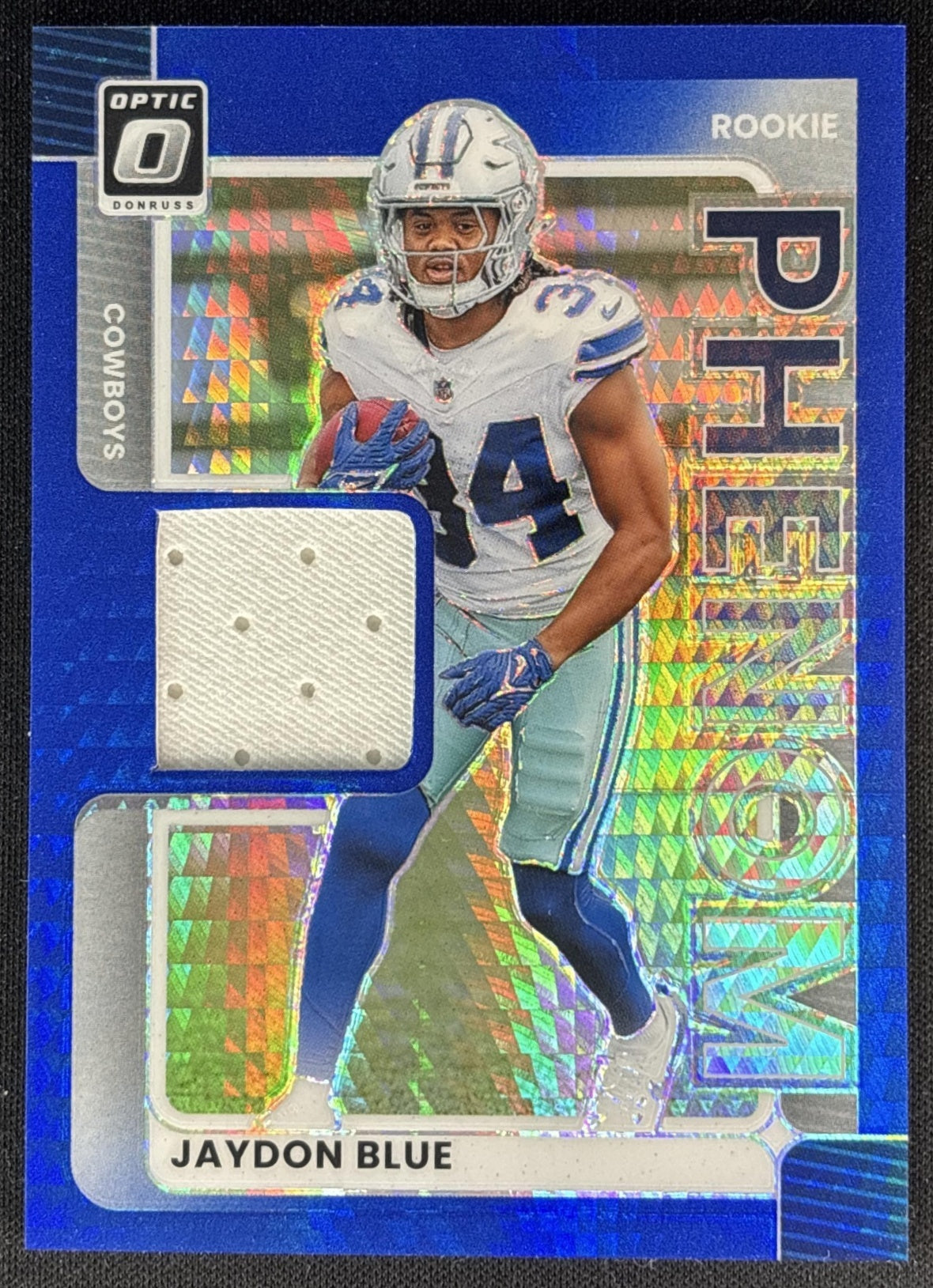 Jaydon Blue 2025 Panini Donruss Optic Rookie Phenoms Hyper Prizm Cowboys