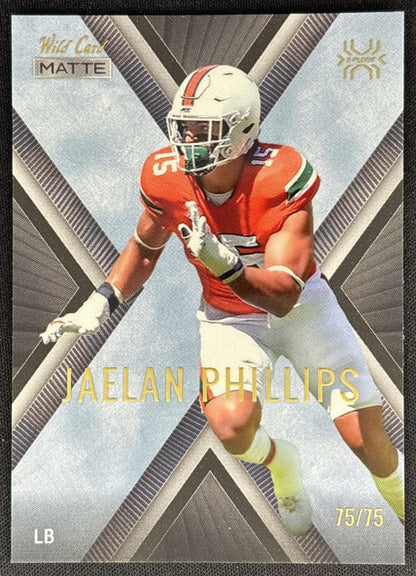 Jaelan Phillips 2021 Wild Card Matte X Plode Blue/Silver White in Silver /75 front