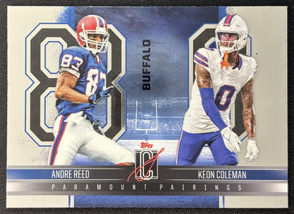 Keon Coleman Andre Reed 2024 Topps Signature Class Paramount Pairings Bills front
