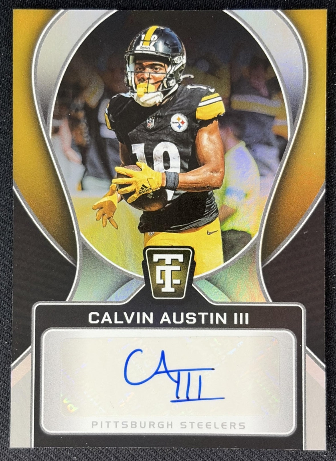 Calvin Austin III 2023 Panini Prizm Auto Silver Steelers front