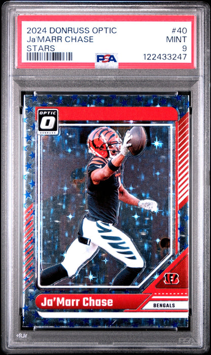 Ja'Marr Chase 2024 Panini Donruss Optic Stars PSA 9 Bengals front