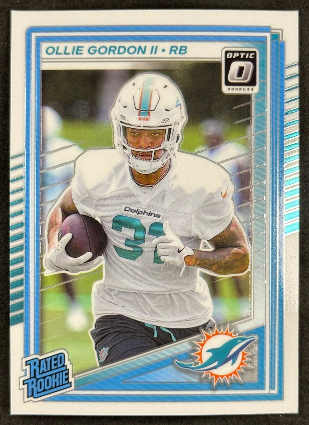 Ollie Gordon II 2025 Donruss Optic Rated Rookie Dolphins Sports Trading Card