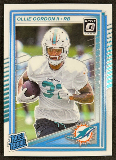Ollie Gordon II 2025 Donruss Optic Rated Rookie Dolphins Sports Trading Card