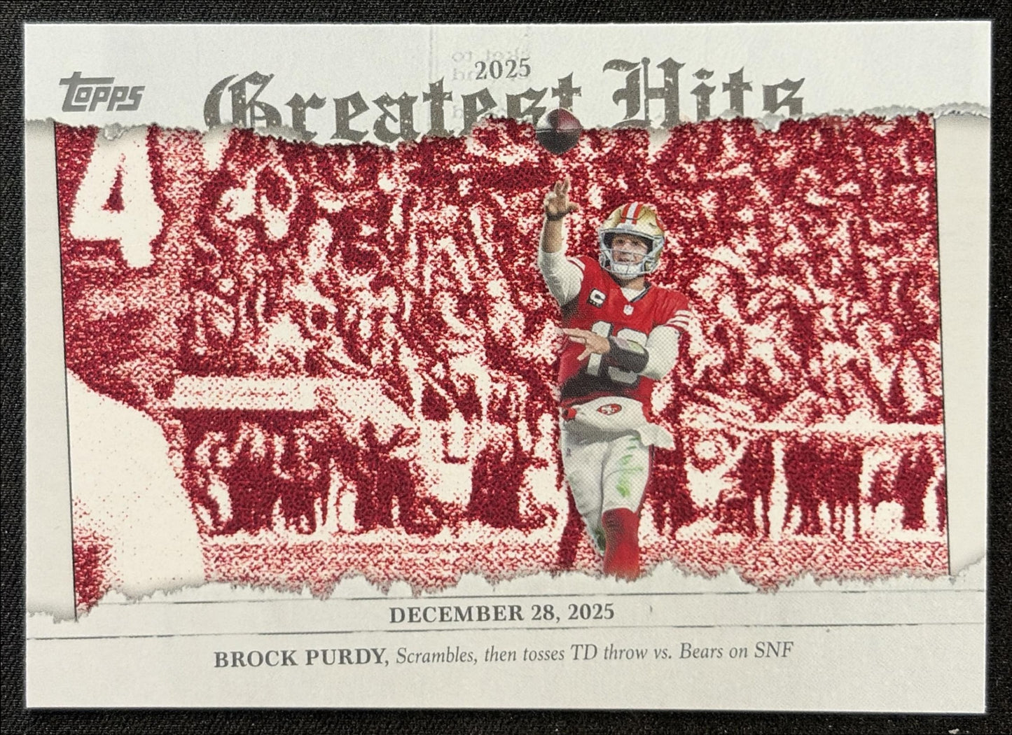 Brock Purdy 2026 Topps 2025 Greatest Hits 49ers front