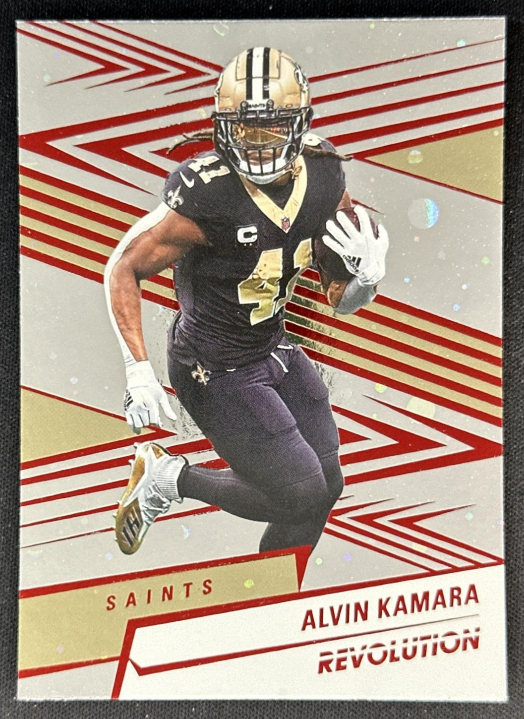 Alvin Kamara 2025 Panini Revolution Red Cosmo Saints