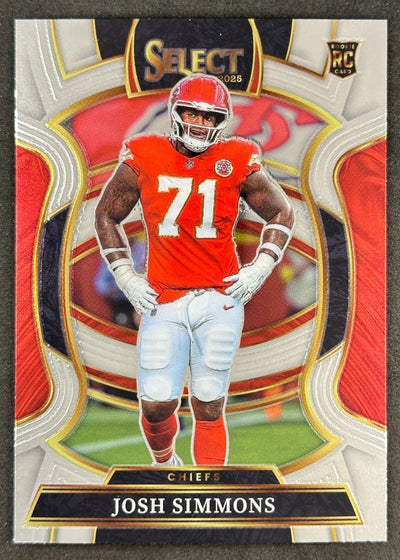 Josh Simmons 2025 Select Concourse Chiefs Sports Trading Cards