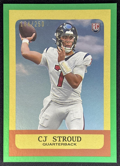CJ Stroud 2023 Composite Heritage/Gallery Green Rainbow Foilboard /250 Texans front