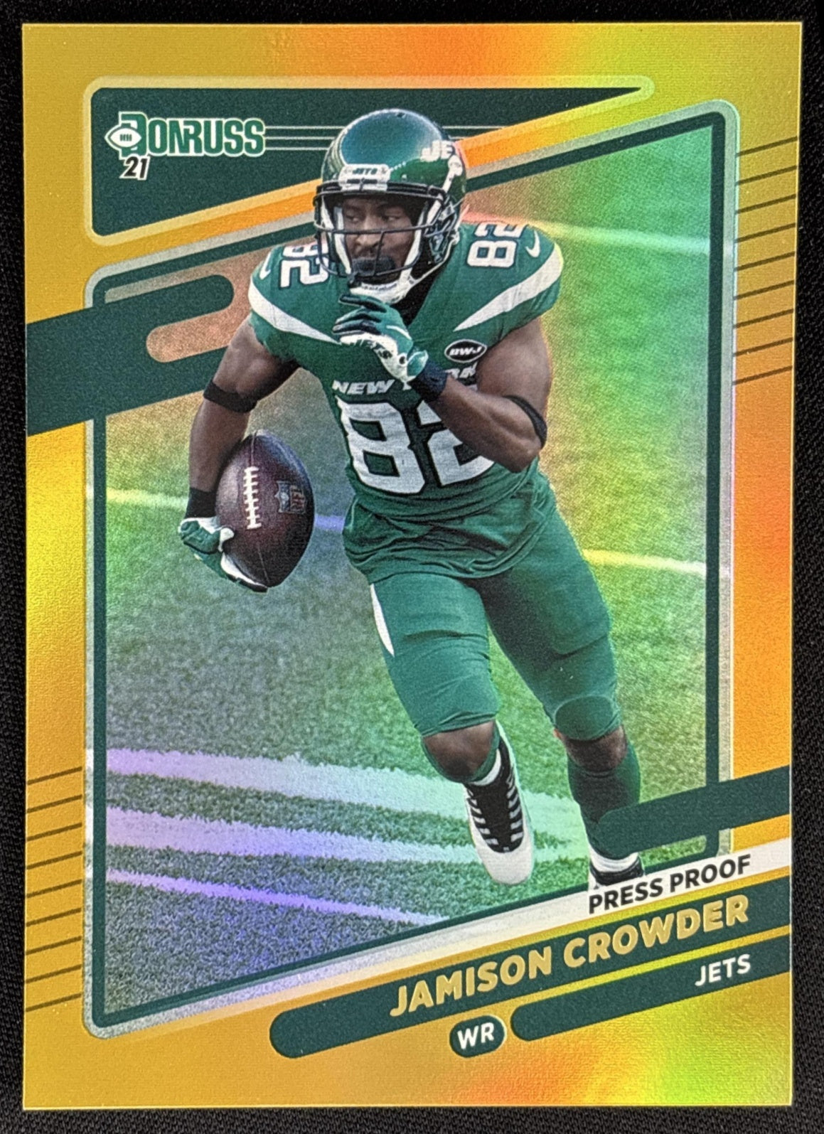 Jamison Crowder 2021 Panini Donruss Press Proof Premium Jets