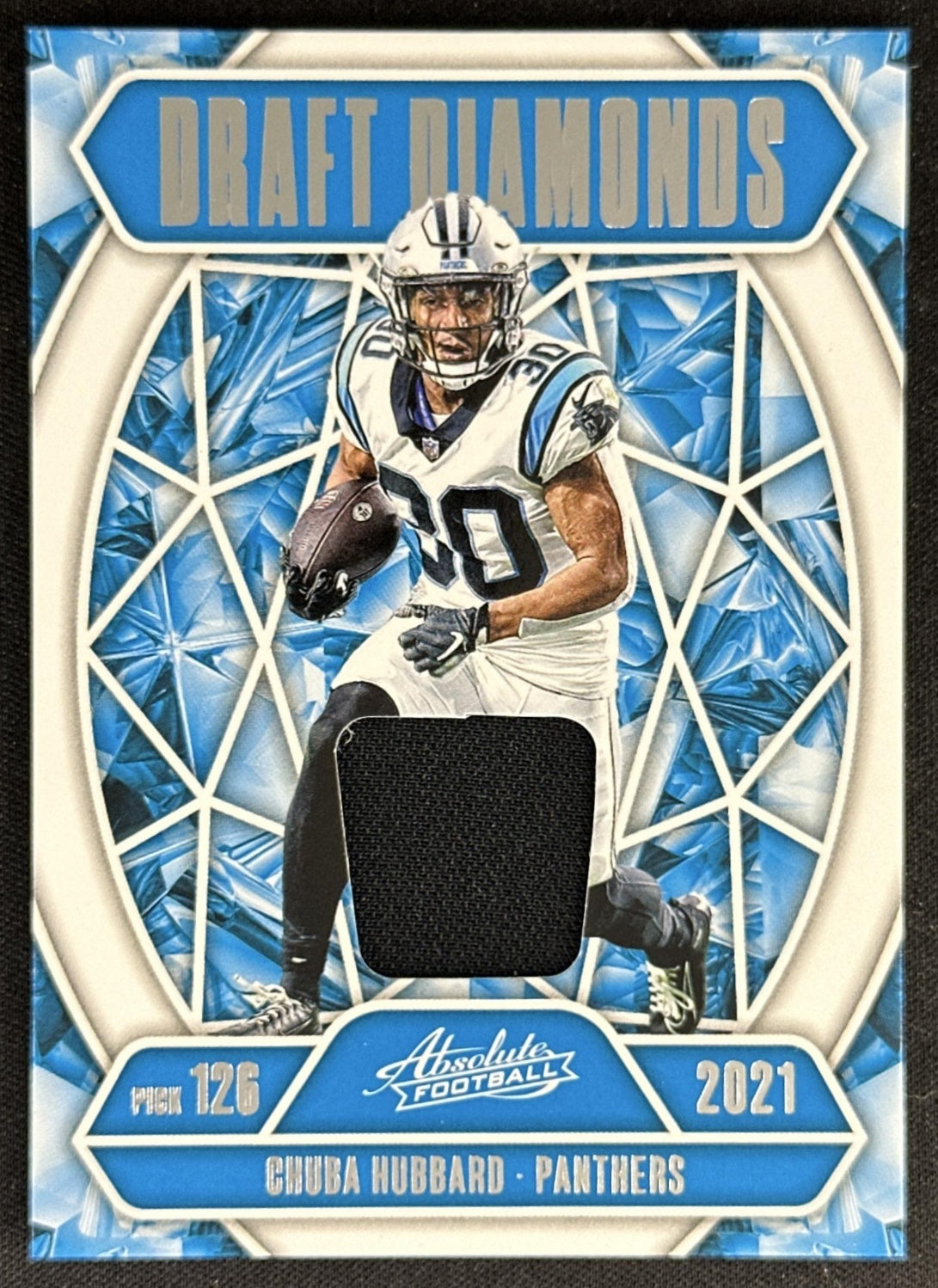 Chuba Hubbard 2025 Panini Absolute Draft Diamonds Jersey Panthers
