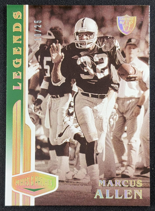 Marcus Allen 2020 Panini Plates & Patches Green /25 Raiders front