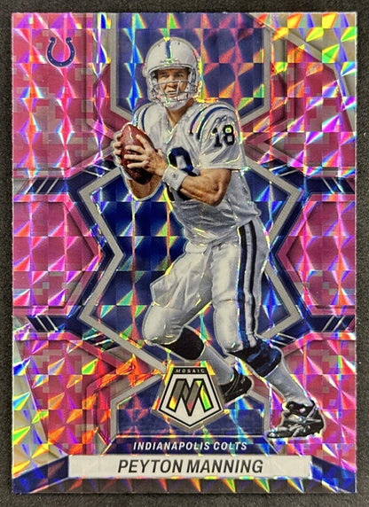 Peyton Manning 2022 Panini Mosaic Camo Pink Colts Sports Trading Cards