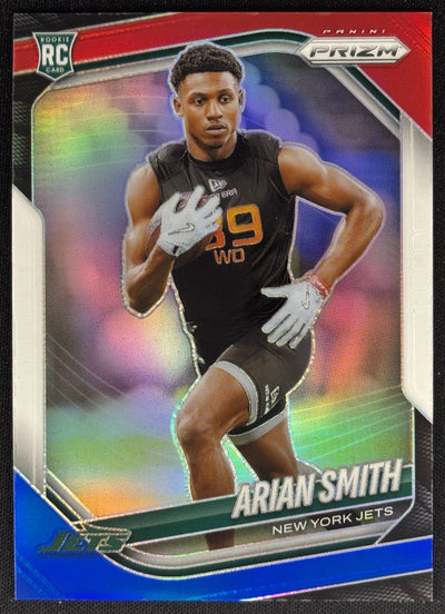 Arian Smith 2025 Prizm Red White & Blue Jets Sports Trading Card