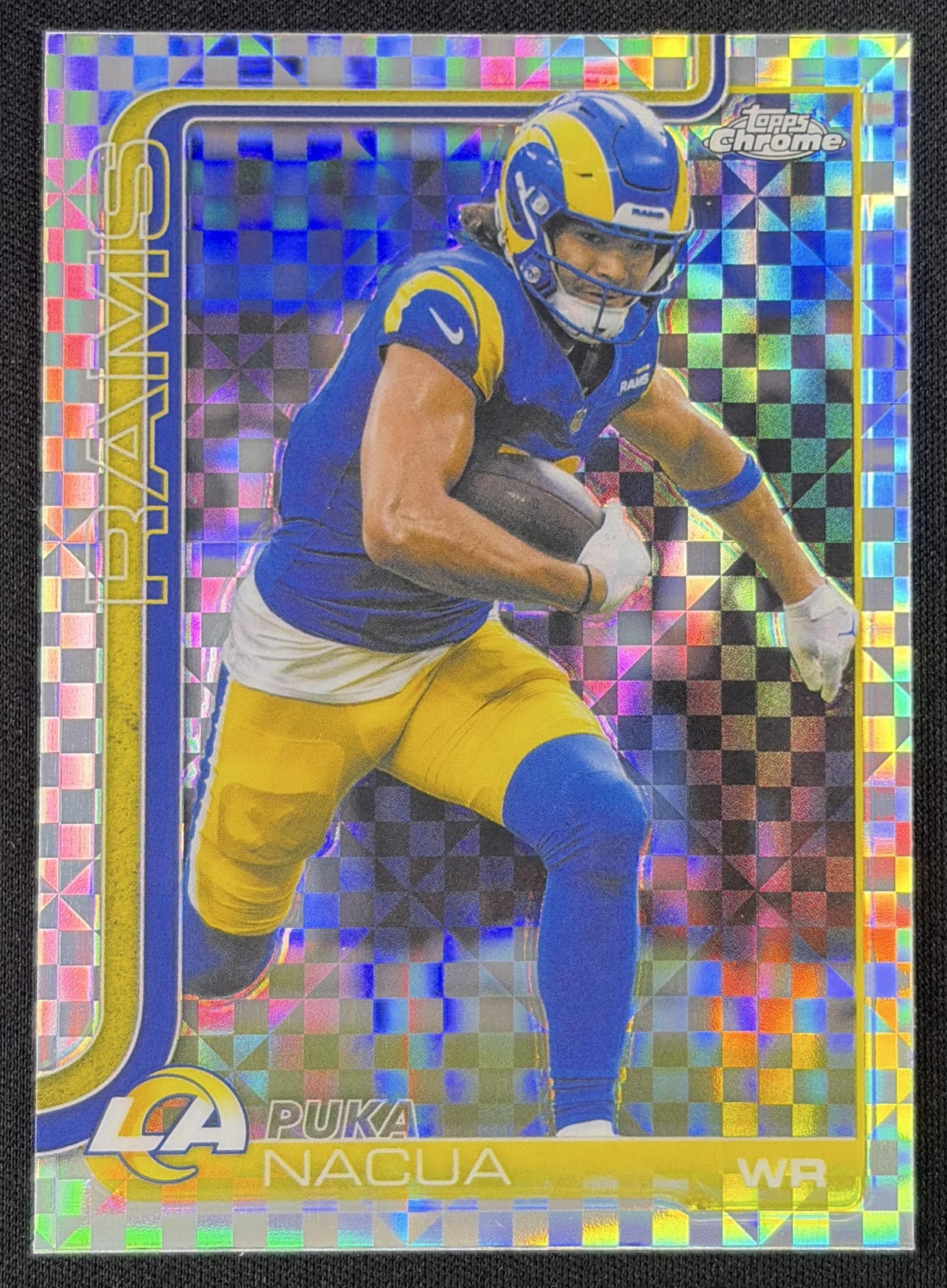 Puka Nacua 2025 Topps Chrome X-Fractor Rams