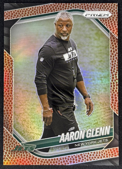 Aaron Glenn 2025 Panini Prizm Pigskin /180 Jets