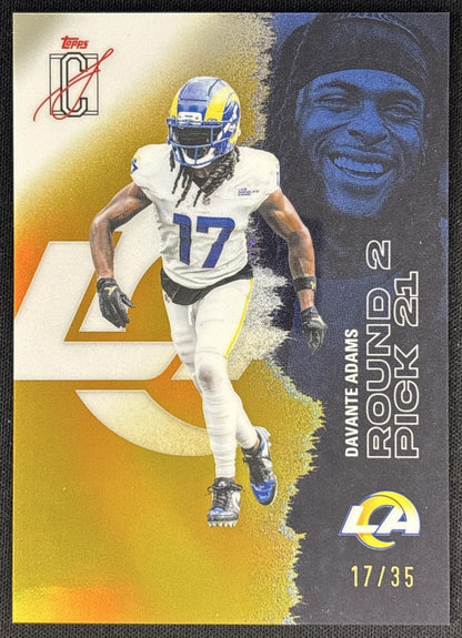 Davante Adams 2025 Topps Signature Class Chrome Veteran Gold Refractor /35 Rams front