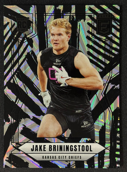 Front of Jake Briningstool 2025 Donruss Elite Rookies Razzle Dazzle Chiefs sports trading card