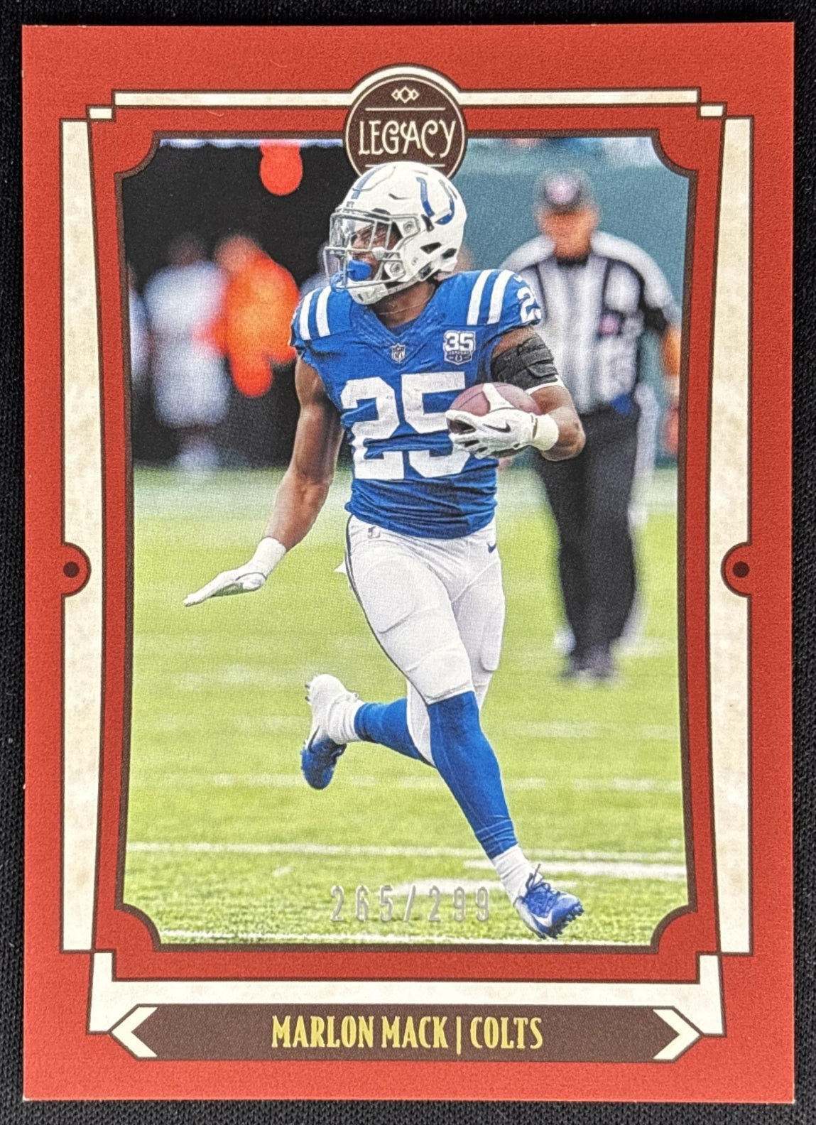 Marlon Mack 2019 Panini Legacy Red /299 Colts front