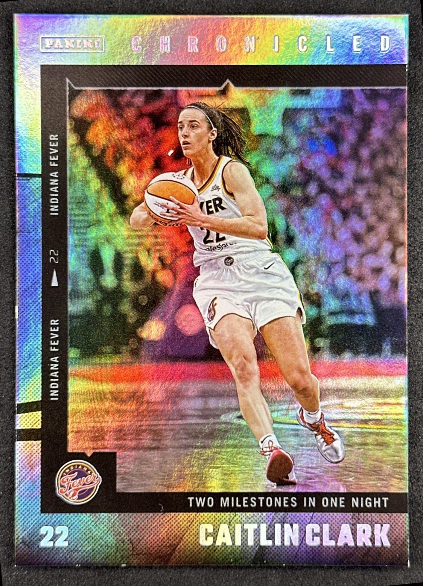 Caitlin Clark 2025 Panini Chronicled WNBA Holo Fever 3 Indiana Fever