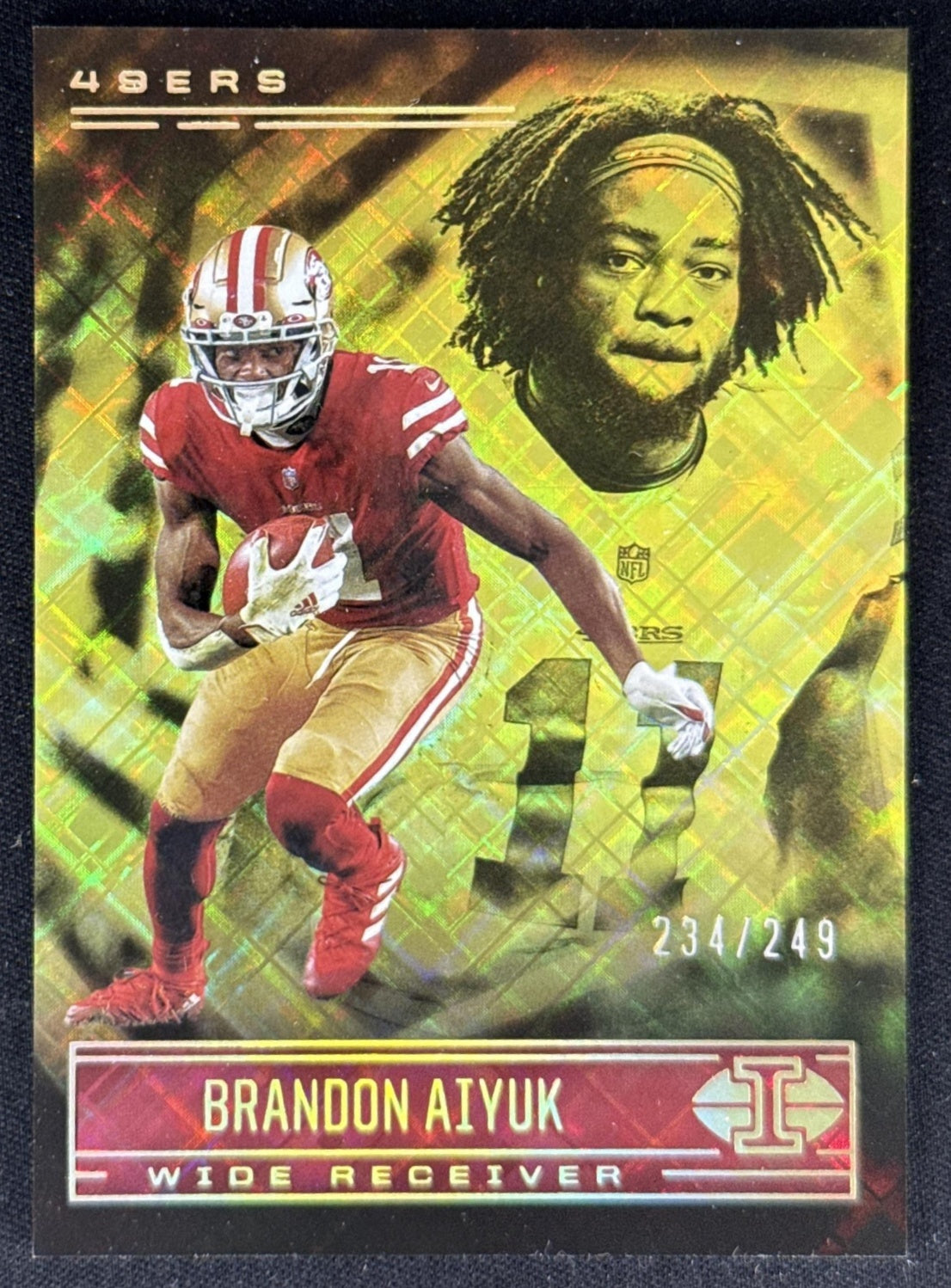 Brandon Aiyuk 2021 Panini Illusions Trophy Collection Yellow Diamond /249 49ers Sports Trading Card