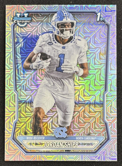 Jordan Shipp 2026 Bowman Chrome Prospects Mojo Refractor Tar Heels