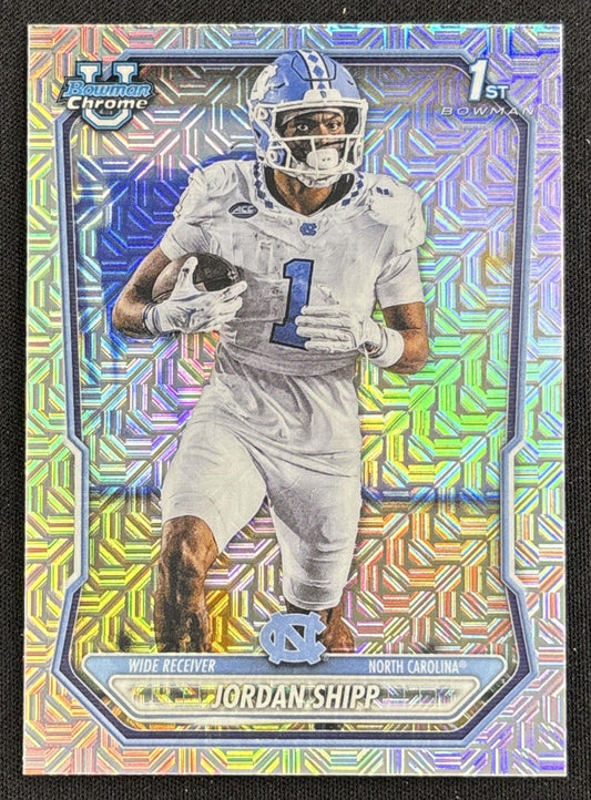 Jordan Shipp 2026 Bowman Chrome Prospects Mojo Refractor Tar Heels