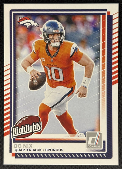 Bo Nix 2025 Panini Donruss Rookies & Highlights Broncos Sports Trading Cards