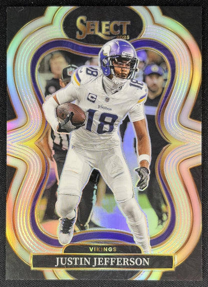Justin Jefferson 2025 Panini Select Suite Level Silver Prizm Vikings Sports Trading Cards