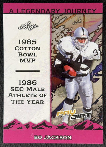 Bo Jackson 2026 Leaf Paydirt A Legendary Journey Pink /30 front