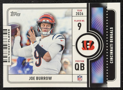 Joe Burrow 2026 Topps Big Ticket Players Bengals front