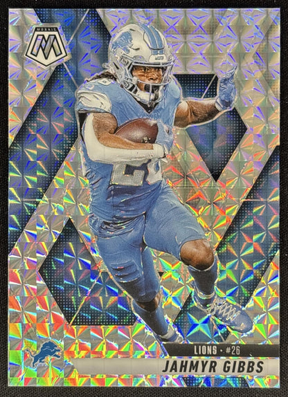 Jahmyr Gibbs 2025 Panini Mosaic Prizm Lions Sports Trading Cards