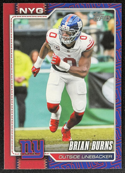 Brian Burns 2026 Topps Team Color Border Variation Giants